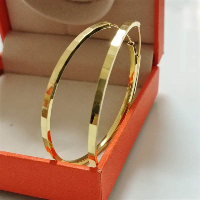 18K Gold Plated Hoop Earrings - 925 Sterling Silver