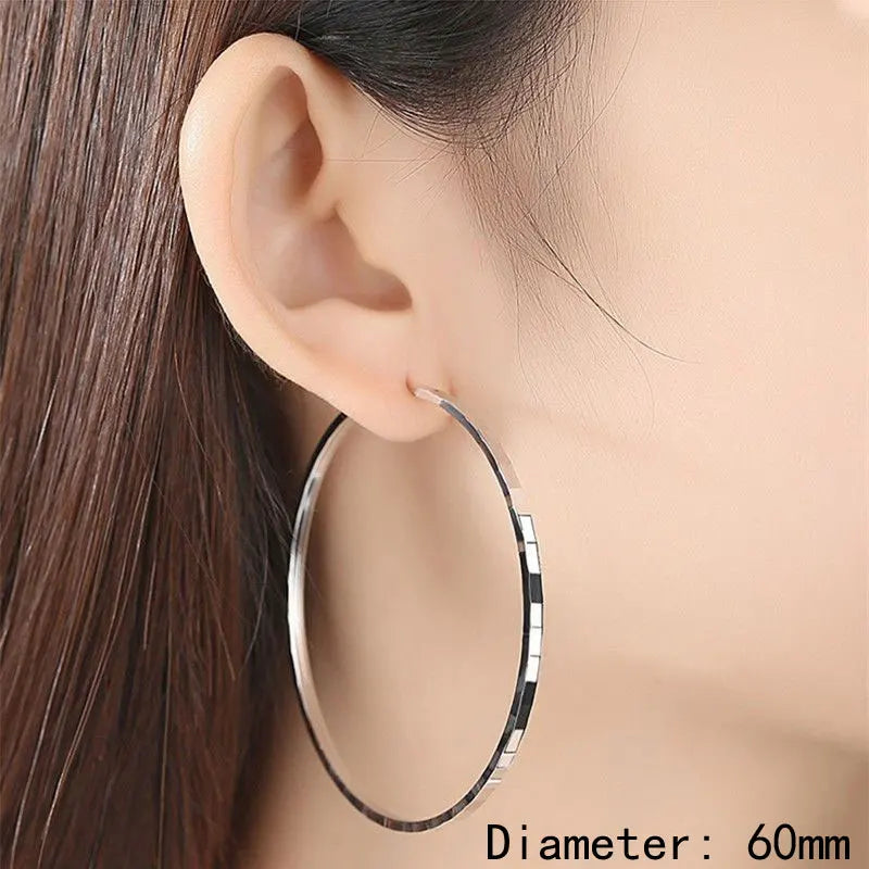 18K Gold Plated Hoop Earrings - 925 Sterling Silver