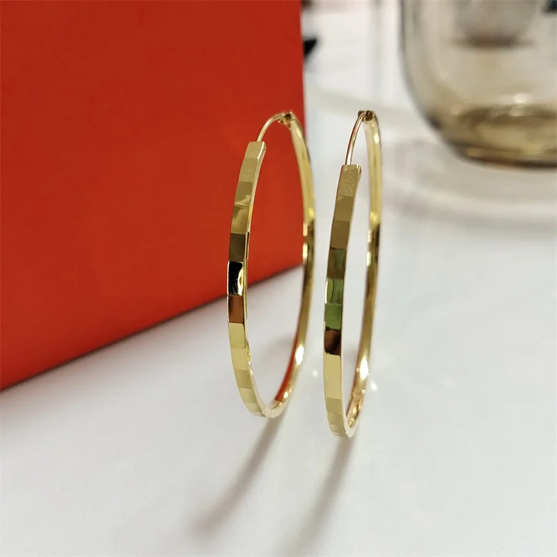 18K Gold Plated Hoop Earrings - 925 Sterling Silver