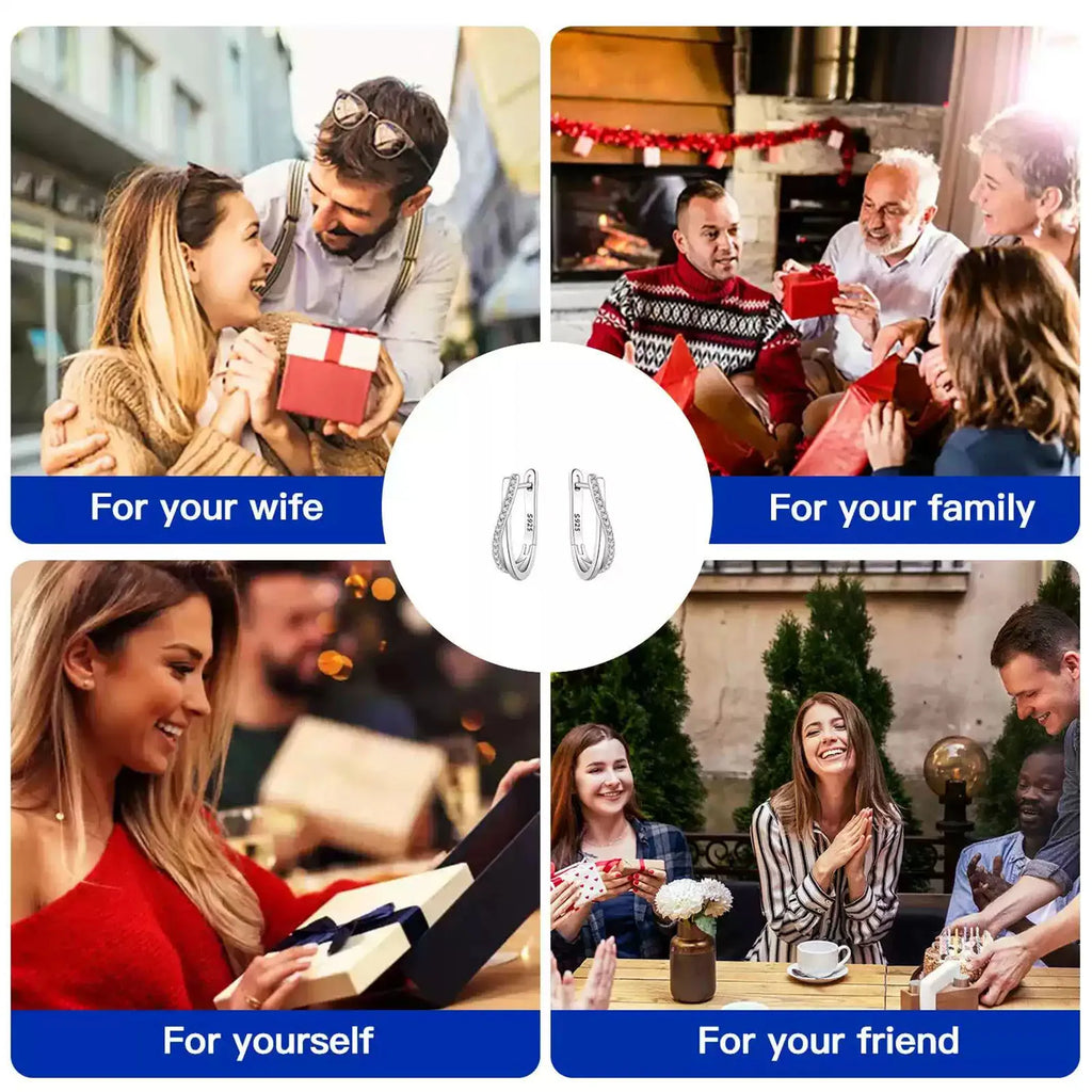 925 Silver Star Hoop Earrings - Twisted Line Jewelry