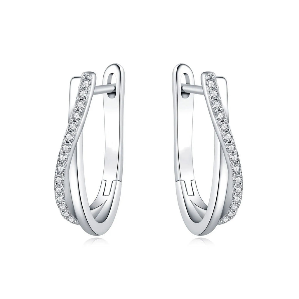 925 Silver Star Hoop Earrings - Twisted Line Jewelry