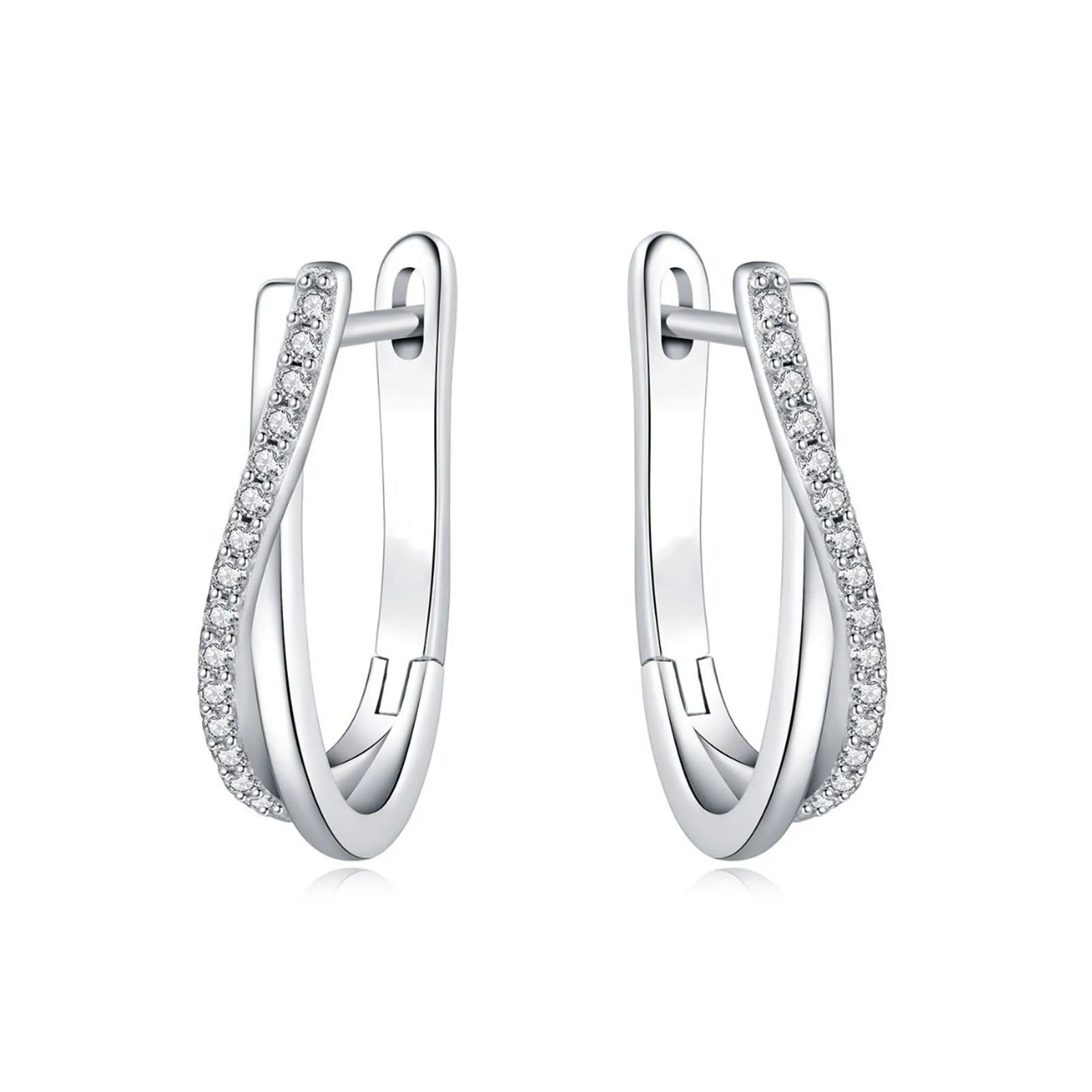 925 Silver Star Hoop Earrings - Twisted Line Jewelry