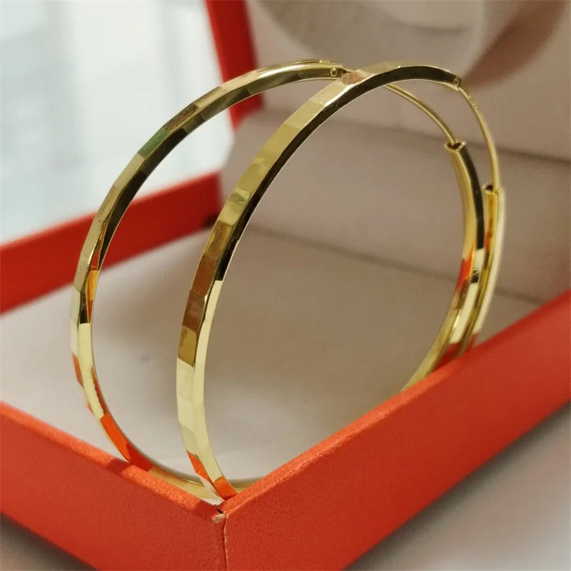 18K Gold Plated Hoop Earrings - 925 Sterling Silver