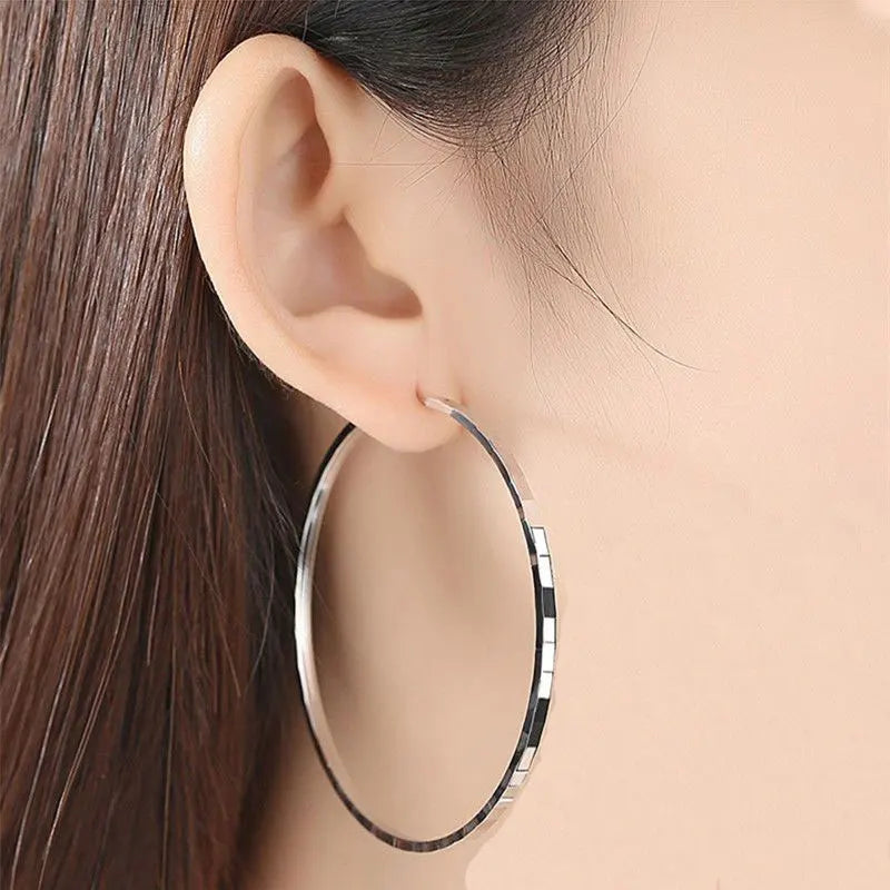 18K Gold Plated Hoop Earrings - 925 Sterling Silver