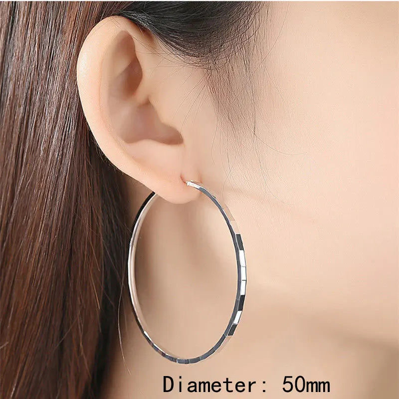 18K Gold Plated Hoop Earrings - 925 Sterling Silver