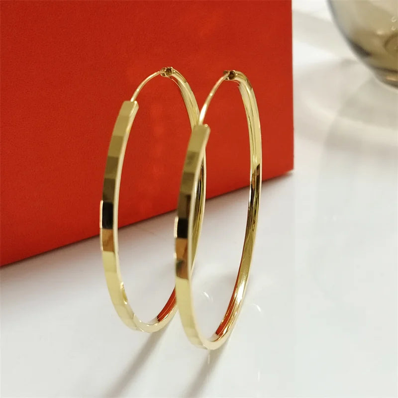 18K Gold Plated Hoop Earrings - 925 Sterling Silver