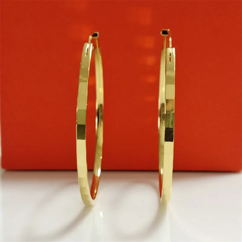 18K Gold Plated Hoop Earrings - 925 Sterling Silver