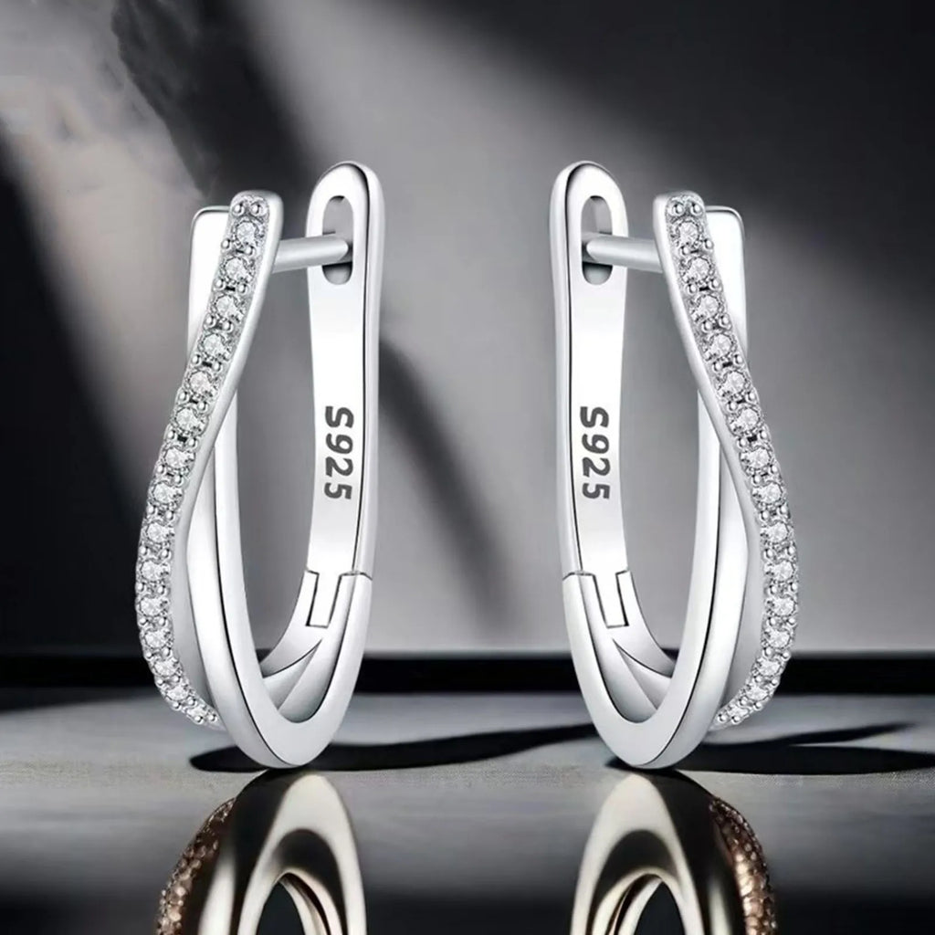 925 Silver Star Hoop Earrings - Twisted Line Jewelry