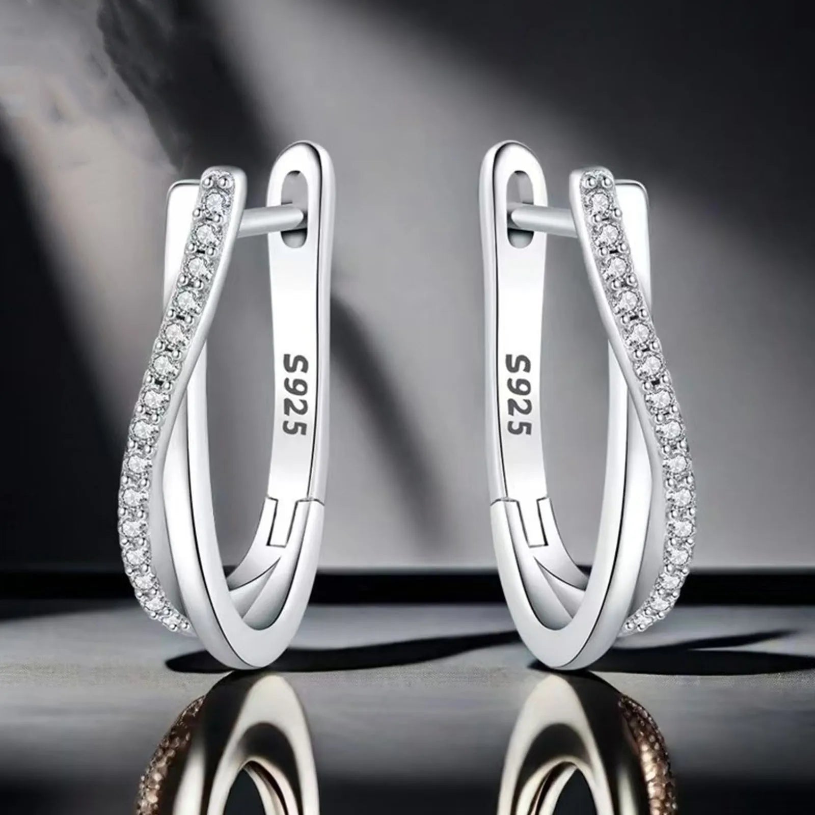 925 Silver Star Hoop Earrings - Twisted Line Jewelry