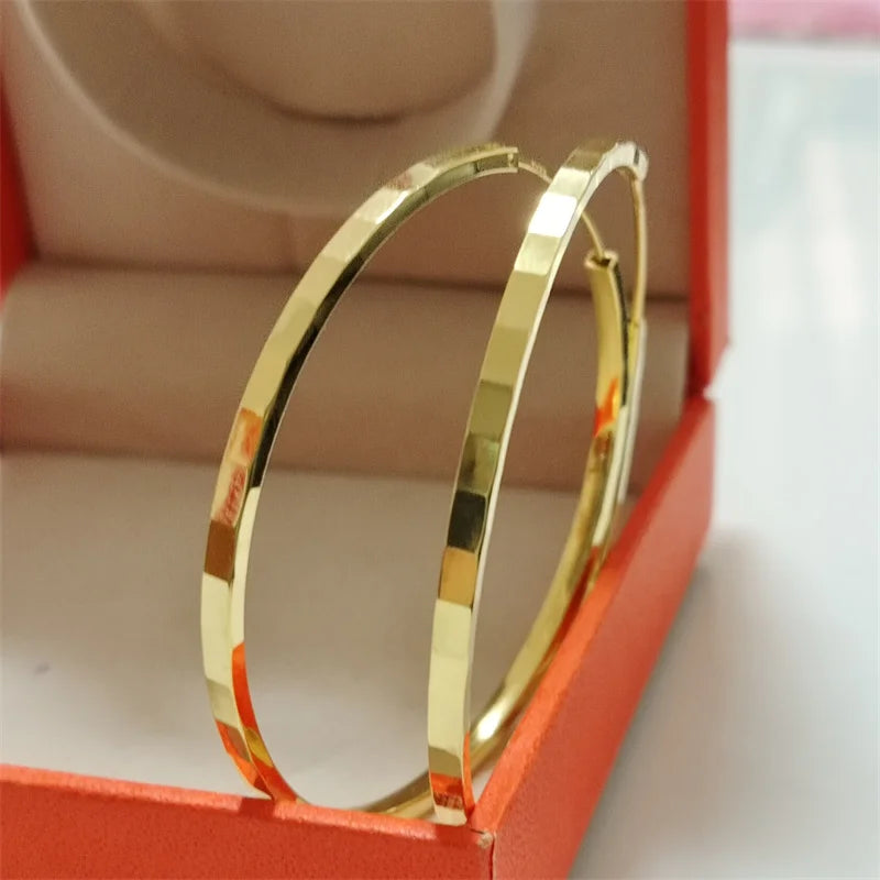 18K Gold Plated Hoop Earrings - 925 Sterling Silver