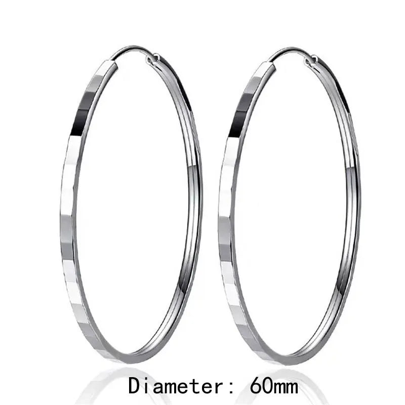 18K Gold Plated Hoop Earrings - 925 Sterling Silver