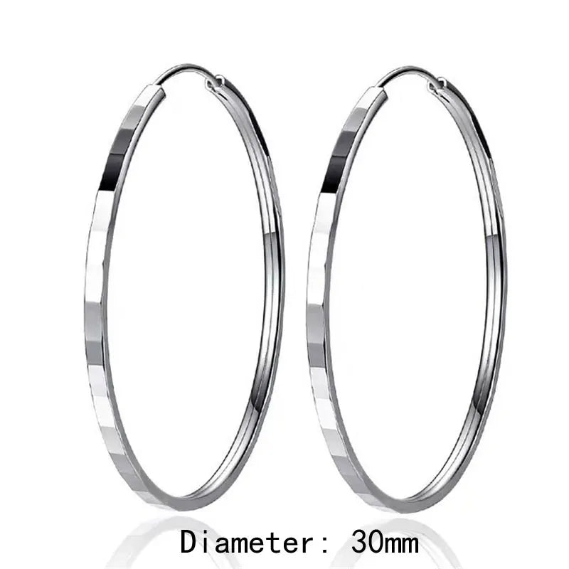 18K Gold Plated Hoop Earrings - 925 Sterling Silver