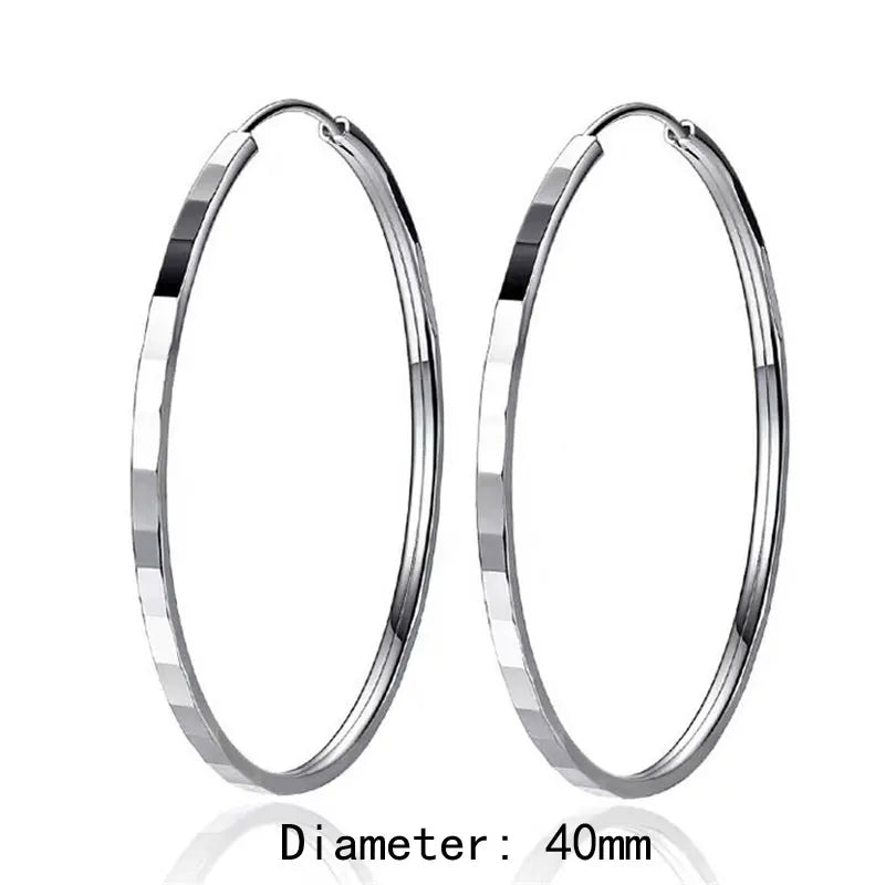 18K Gold Plated Hoop Earrings - 925 Sterling Silver