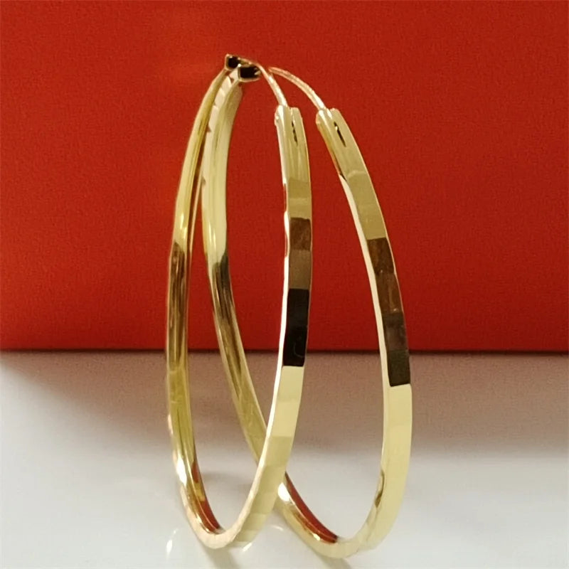 18K Gold Plated Hoop Earrings - 925 Sterling Silver