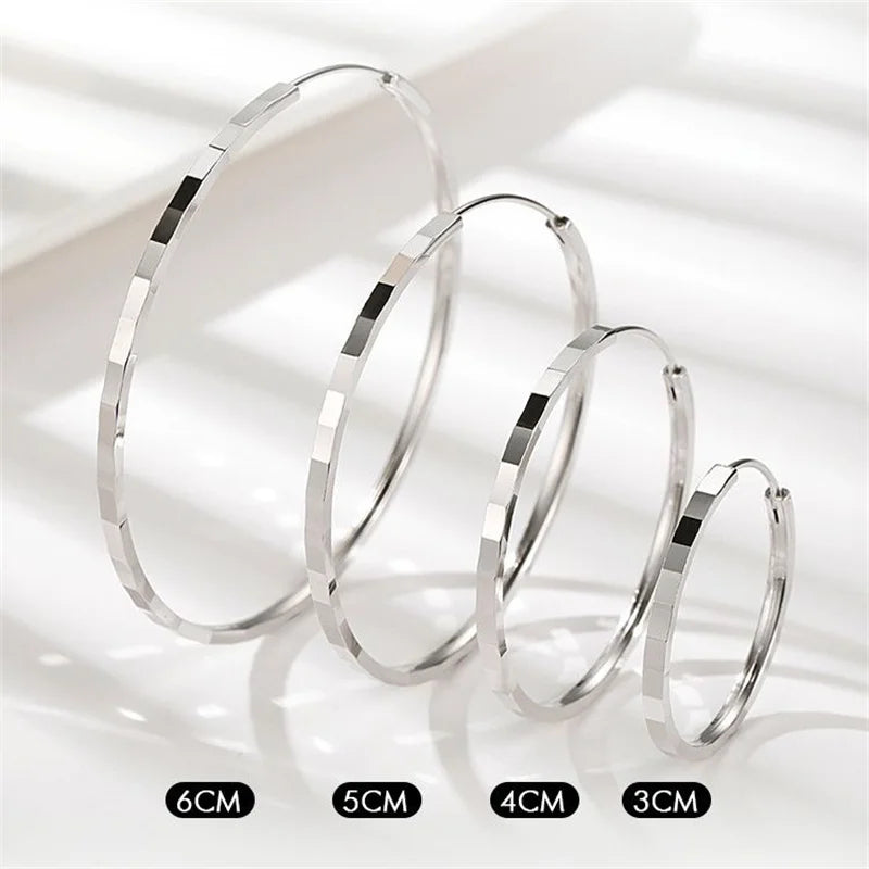 18K Gold Plated Hoop Earrings - 925 Sterling Silver